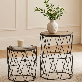 BROOKLEIGH Side Table - Brown - Set of 2