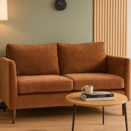 CRANLEIGH Fabric 2 Seater Sofa - Brown