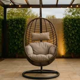 EDGEWORTH 1 Seater Hanging Egg Chair - Black