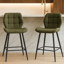 ELMWOOD Bar Stool Bottle Green - Set of 2