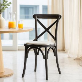 EVERLEIGH Linen Dining Chair Black - Set of 2