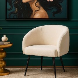 FERNLEIGH Fabric Tub Chair - Cream