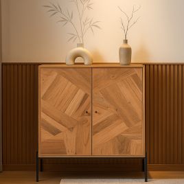 FINCHLEY 2 Door Wine Cabinet - Oak