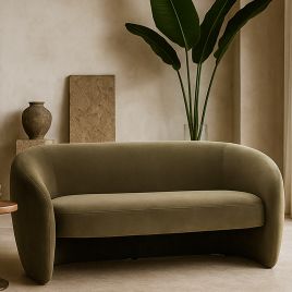 LANCASTER Fabric 2 Seater Sofa - Green