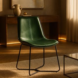 RAVENSBOURNE PU Leather Dining Chair Green - Set of 2