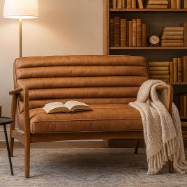 RAVENSCROFT Leather 2 Seater Sofa - Brown