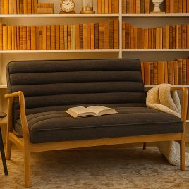 RAVENSCROFT Fabric 2 Seater Sofa - Charcoal