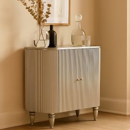 THISTLEWOOD 2 Door Wine Cabinet - Silver