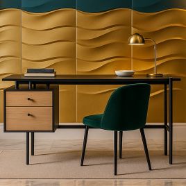 THORNLEIGH 2 Drawer Office Desk - Black and Oak