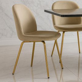 THORNWOOD Dining Chair Oatmeal Velvet - Set of 2