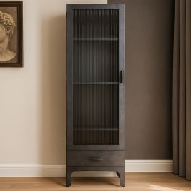 WESTCOTT 1 Drawer 1 Door Display Cabinet - Grey