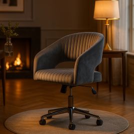 WESTFIELD Velvet Swivel Chair - Charcoal