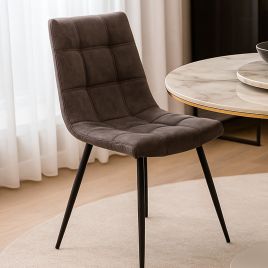 WHITBOURNE Faux Leather Dining Chair Grey - Set of 2