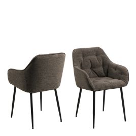 Dining Chair - BROOKE Dining Chair with Armrest Taupe 58cm