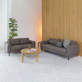 Sofa Set - CALVERA Fabric 2 Seater and 3 Seater Sofa Set - Light Grey