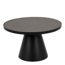 SOIL Round Ceramic Coffee Table in Black 65.7x40cm