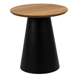 SOIL Round Coffee Table in Oak/Black 45x48cm