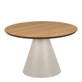 SOIL Low Round Coffee Table in Oak/Grey 65x43cm