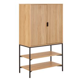 FERROWEN Cabinet 2 Doors 3 Shelves With Oak Lamella Front