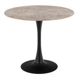 MONA Ceramic Round Dining Table Brown/Black 90x75 cm
