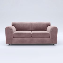 DELANO Plush Velvet 3 Seater Fullback Sofa - Pink
