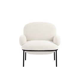 ARONKA Sherpa Fabric Armchair - Ivory