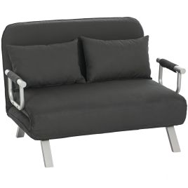 HERON Two Seater Click Clack Sofa Bed Charcoal Grey