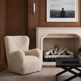 BRAMWELL Faux Fur Armchair - Dawn