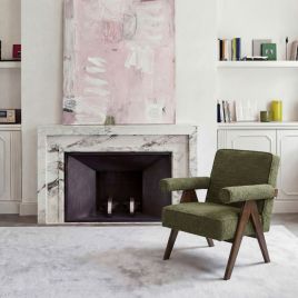ELMSWORTH Chenille Fabric Armchair - Leaf