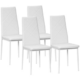 HERON Set of 4 Faux Leather Dining Chairs White