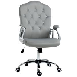 VONSETTA Velvet Feel Work Chair Grey