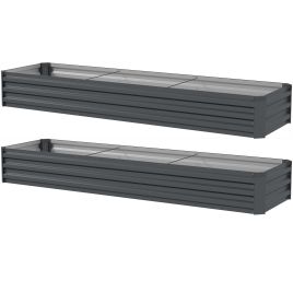 SUNVISTA Galvanised Steel Planter with Open Bottom Pack of 2