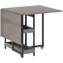 HERON Industrial Folding Dining Table Drop Leaf Table Grey
