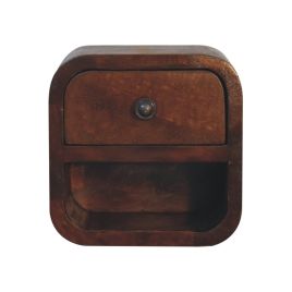 CROMER Extra Mini Curved Chestnut Bedside with Open Slot