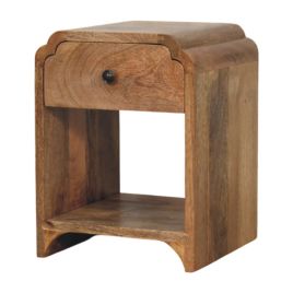 MODENA Mini Oak-ish Nightstand with a drawer and open shelf