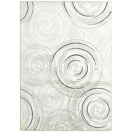 HERON Modern Area Rug 230x160cm Swirl Pattern Cream White