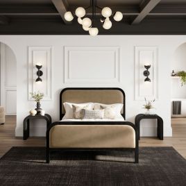 LAKEN Wooden Side Table - Black