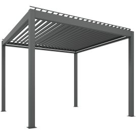SUNVISTA Electric Louvered Pergola with LED Lights and Remote Control