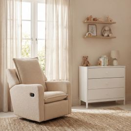 NORVALE Teddy Fabric Nursing Chair - Oat