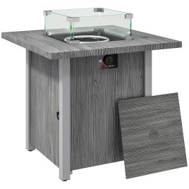 SUNVISTA 50000 BTU Gas Fire Pit Table with Cover Dark Grey