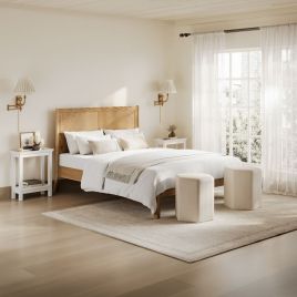 PALMERA Double Wooden Bedframe - Smoked
