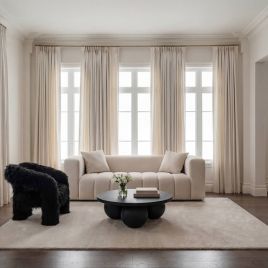 MARIVELLE Chenille 3 Seater Sofa - Oyster