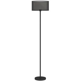 HERON Floor Lamp Modern Standing Lamp with Double Layer Shade Black