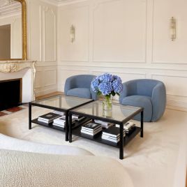 RADMORE Glass Coffee Table - Black