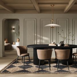 ROSAVELLE Dining Table Set with 4 Chairs - Black and Mole