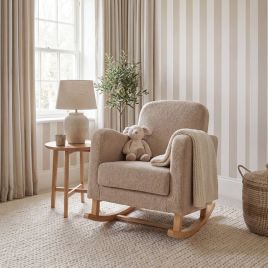 SERENZA Teddy Fabric Nursing Chair - Biscuit