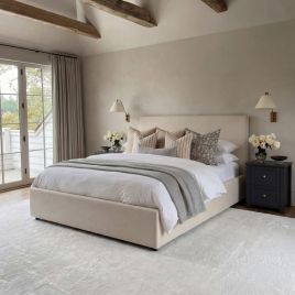 WESTMERE Kingsize Ottoman Storage Bedframe - Antique White