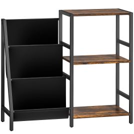 HERON 3 Tier Record Player Stand End Table Rustic Brown