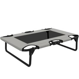 PAWSTER Portable Raised Dog Bed Breathable Mesh Light Grey Small
