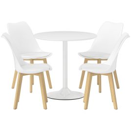 HERON Five Piece Modern Dining Set White